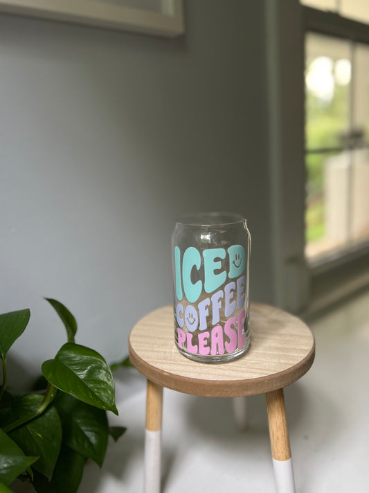 Iced Coffee Please Glass