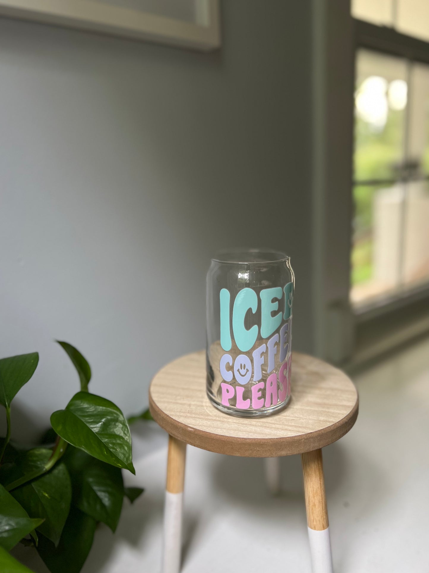 Iced Coffee Please Glass